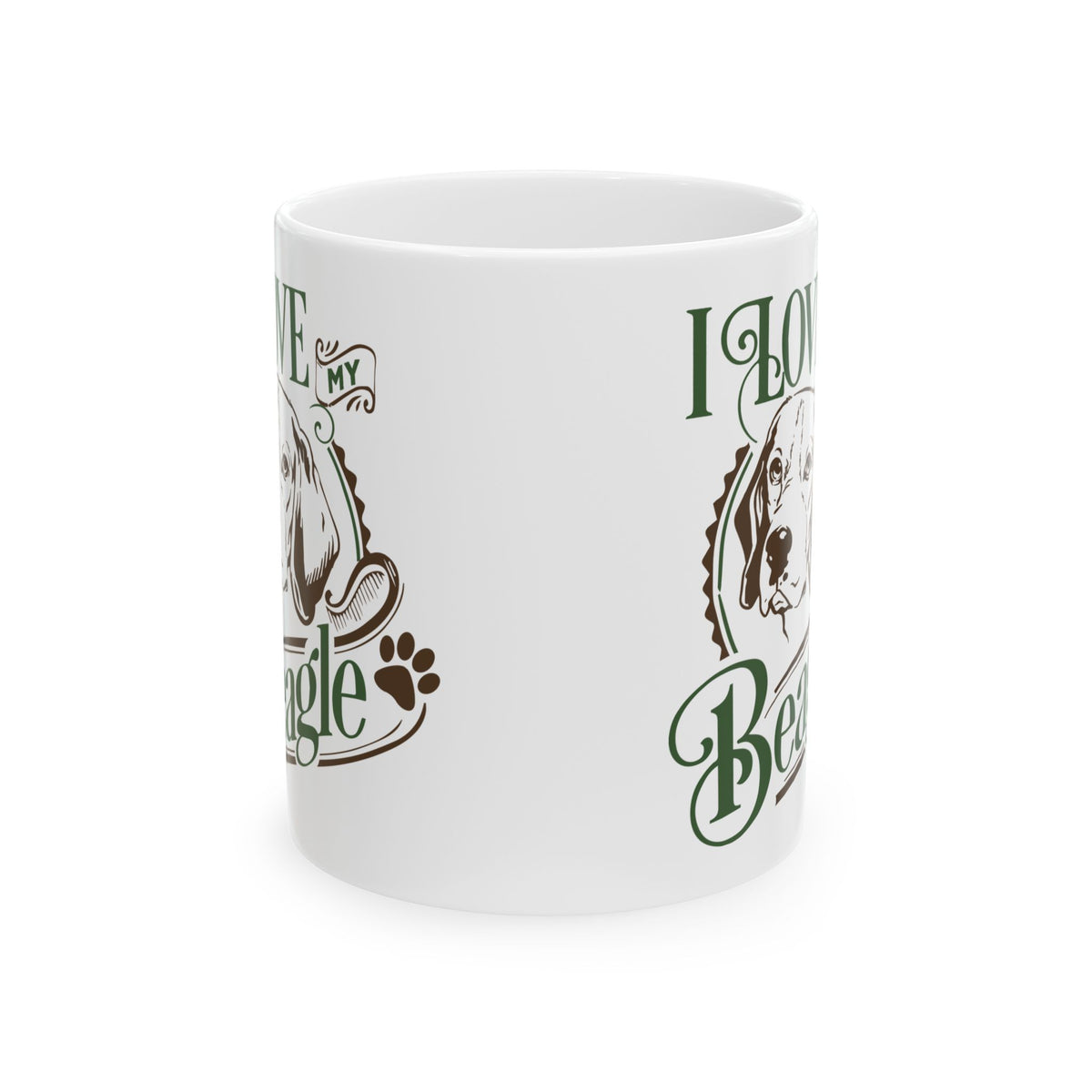 I Love My Beagle Dog Ceramic Mug — Cute Coffee Cup 11oz    Item #203779