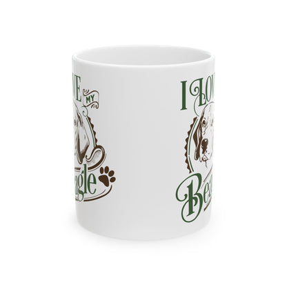 I Love My Beagle Dog Ceramic Mug — Cute Coffee Cup 11oz    Item #203779