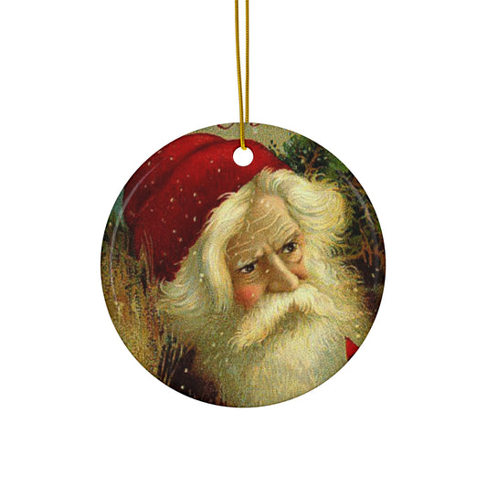 Santa Ceramic Disc Ornament              Item #2071227