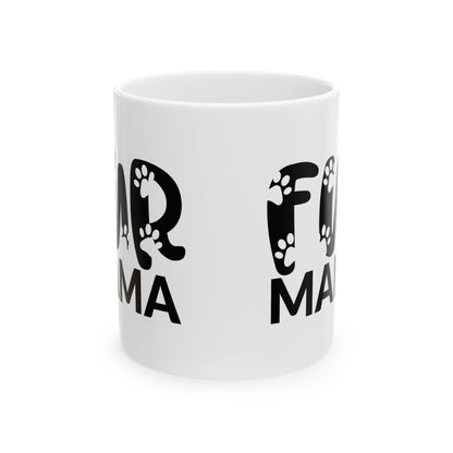 Fur Mama Ceramic Mug – Paw Print "Dog Mom" Coffee Cup 11oz   Item #777534