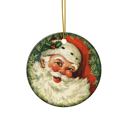 Santa Ceramic Disc Ornament         Item #6845103