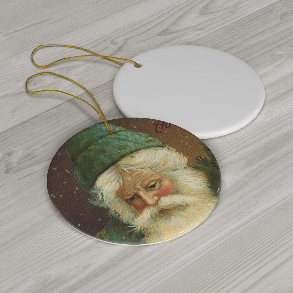 Santa Ceramic Disc Ornament          Item #9790838