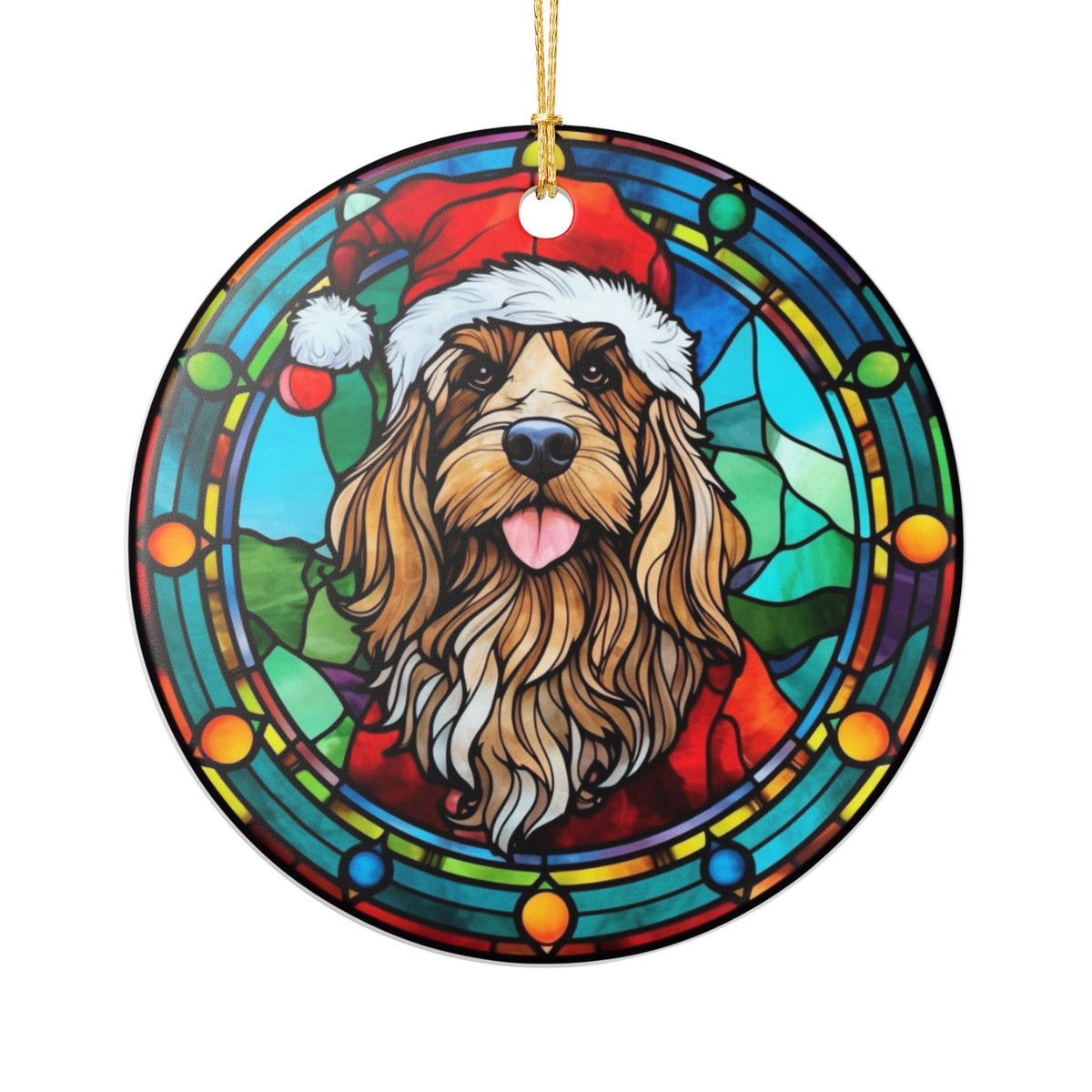 Stained Glass Christmas Dog Ornament    Item #283146