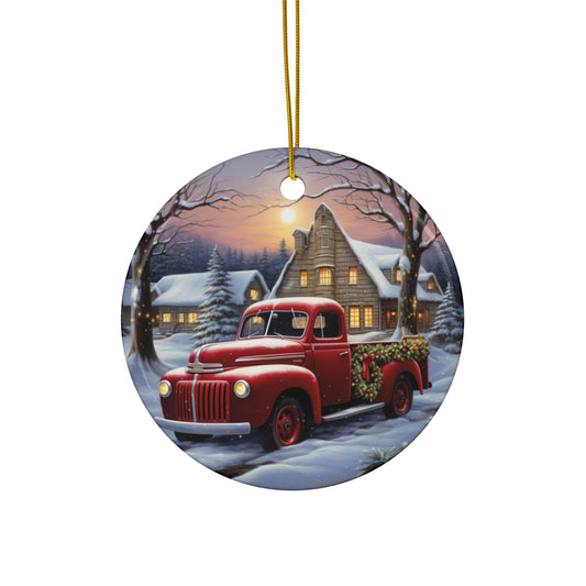 Ceramic Ornament - Country Christmas Truck    Item #6373482