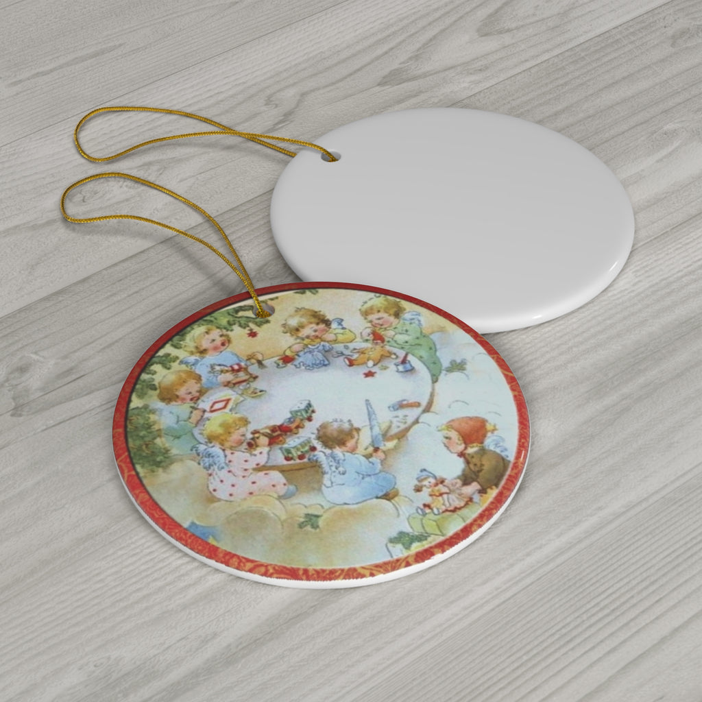 Christmas Scene Kids Ceramic Disc Ornament      Item #8327499
