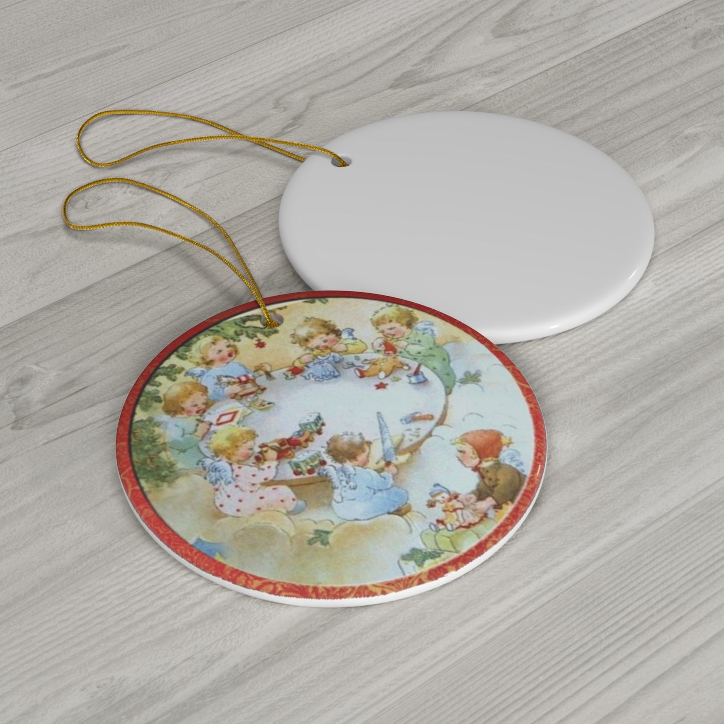 Christmas Scene Kids Ceramic Disc Ornament      Item #8327499