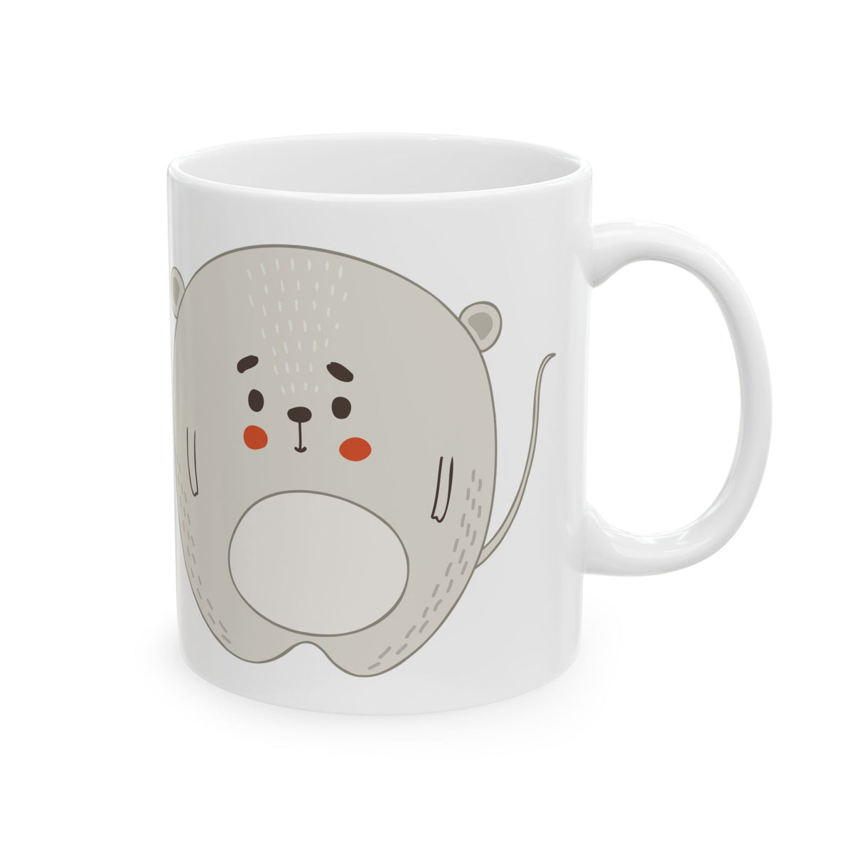 Cute Mouse Ceramic Mug — Whimsical Animal Coffee Cup, Gift for Kids & Animal Lovers  11oz   Item #841019