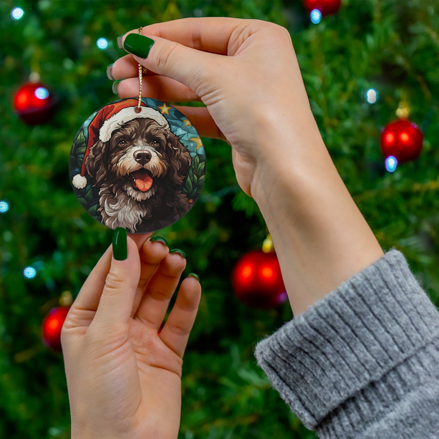 CERAMIC ORNAMENT - SPANISH WATER DOG           Item #1709192