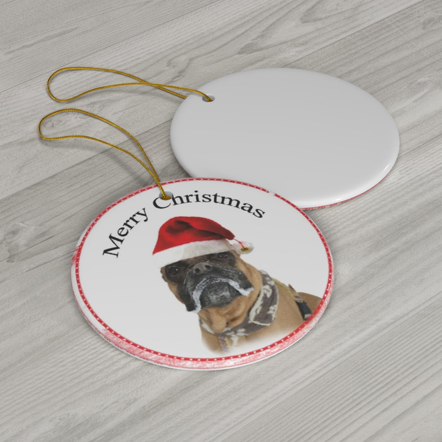 Ceramic Ornament - Merry Christmas Dog     Item #2330468