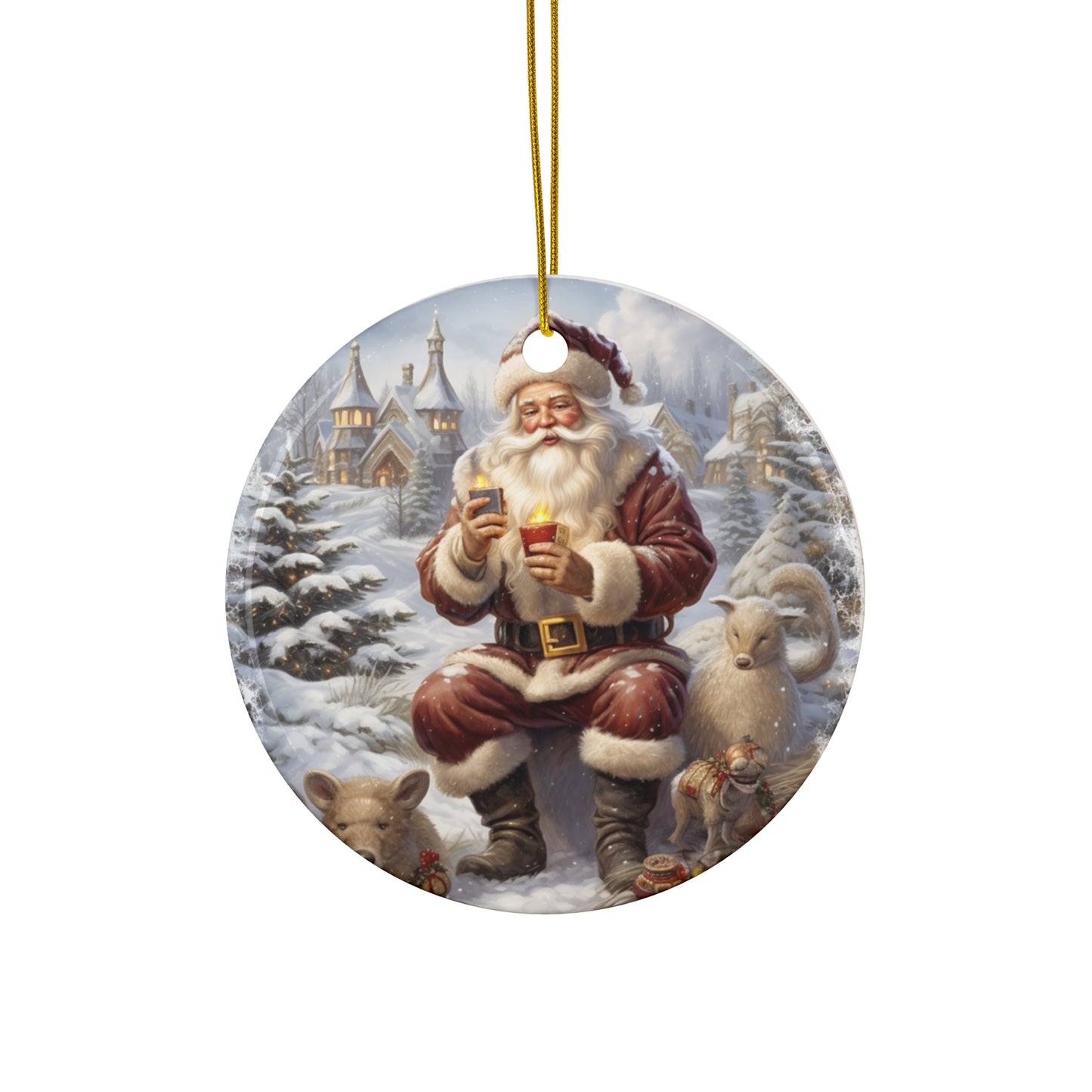 Ceramic Ornament - Santa     Item #7701805