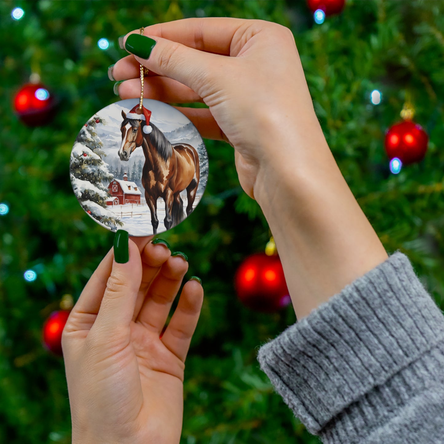 Ceramic Ornament - Horse Christmas      Item #681287