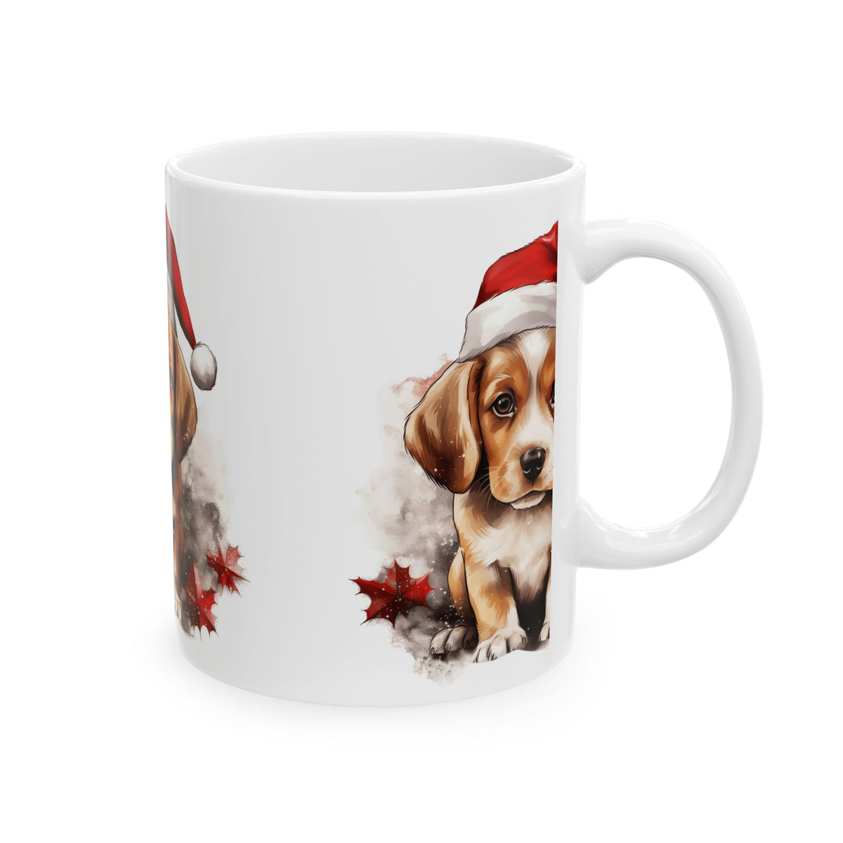 Christmas Puppy Ceramic Mug – Cute Beagle in Santa Hat 11oz   Item #540297