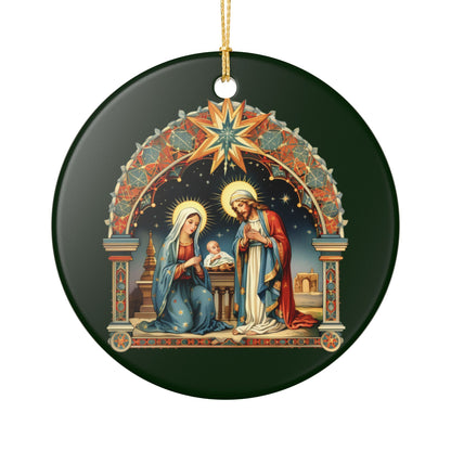 Nativity Scene Ceramic Christmas Ornament   Item #292578