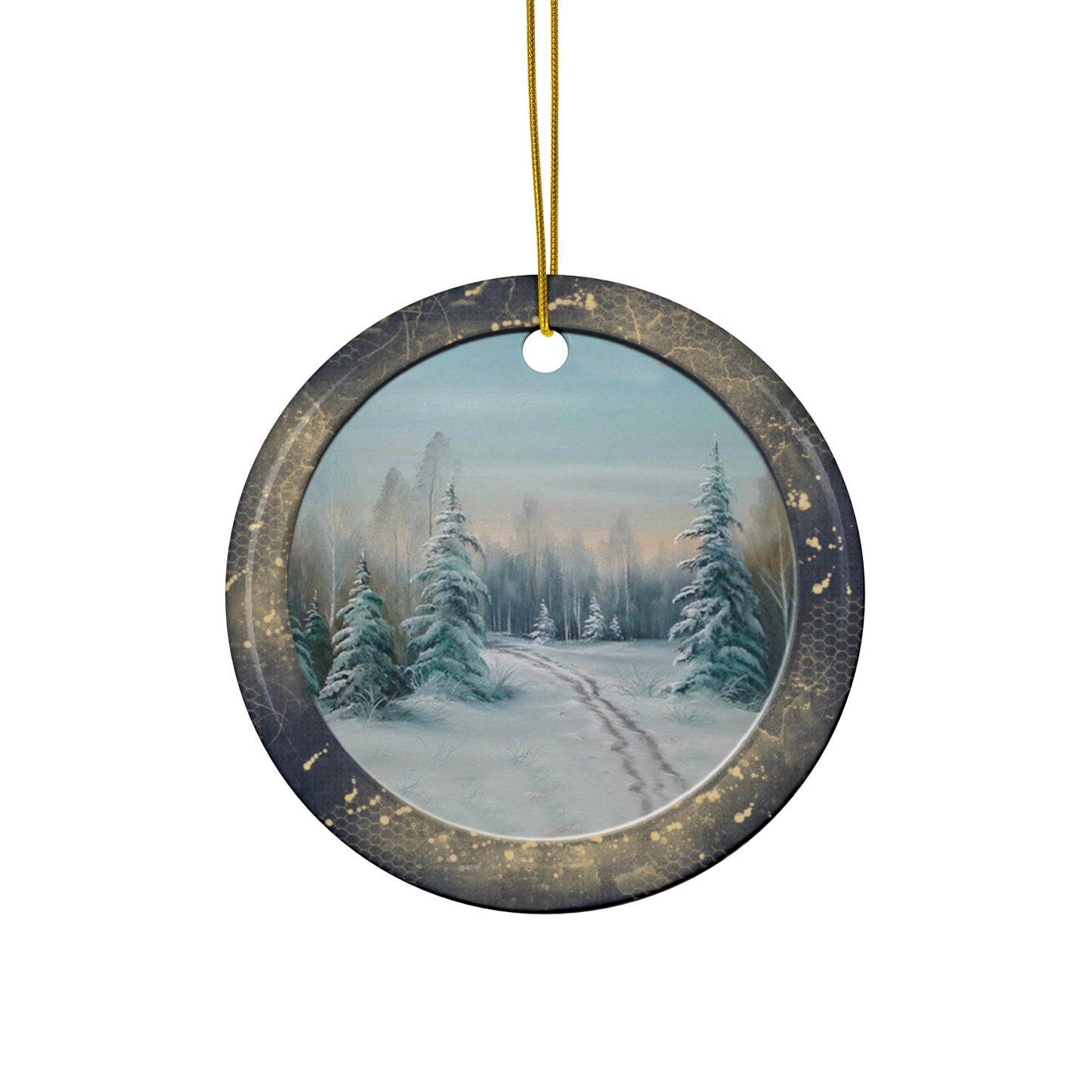 Winter Scene Ceramic Disc Ornament         Item #1475137