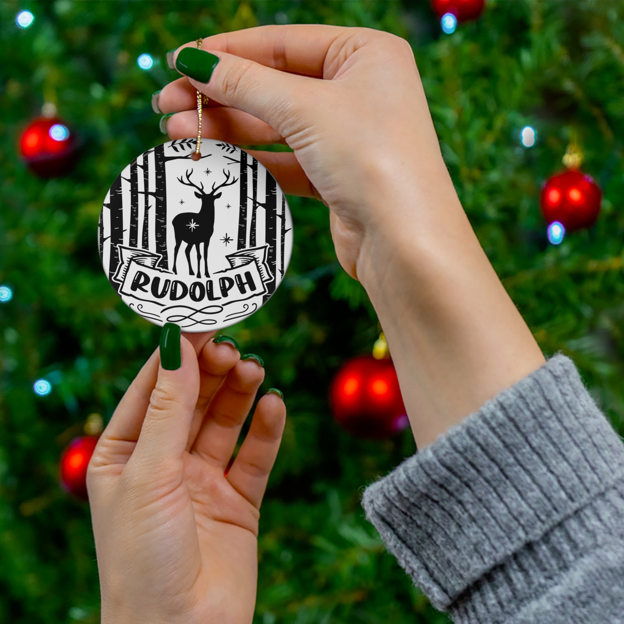 Rudolph Ceramic Disc Ornament         Item #8797689