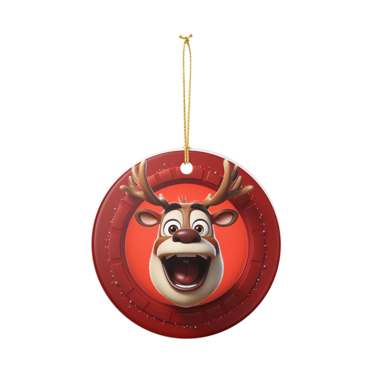Funny Reindeer Christmas Ornament   Item #858388