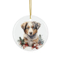 Christmas Dog Ceramic Disc Ornament             Item #6370545