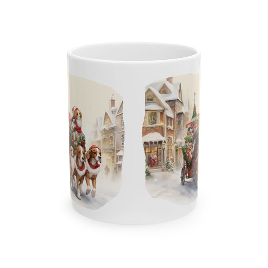 Festive Christmas Village Ceramic Mug with Dogs 11oz  Item #110444