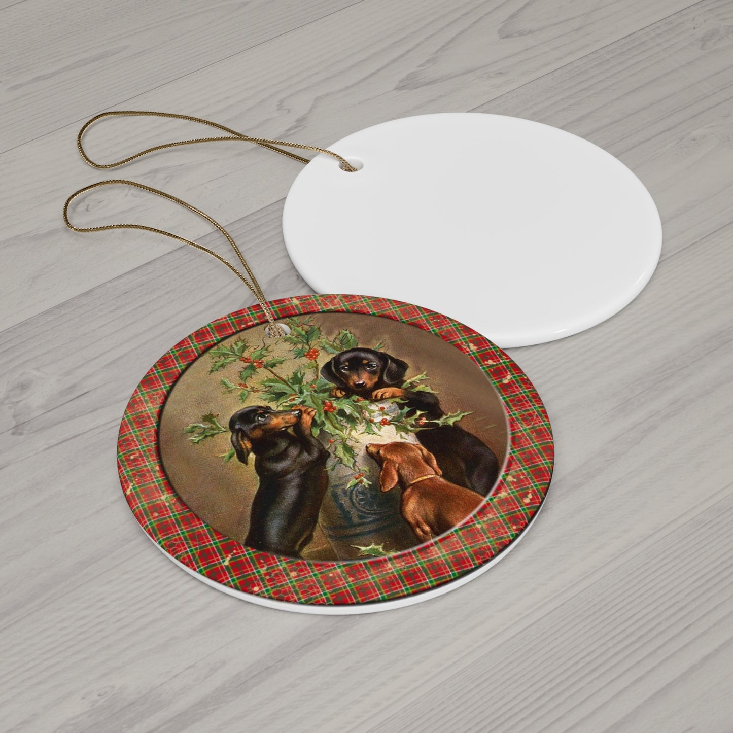 Dogs Ceramic Disc Ornament       Item #6411691