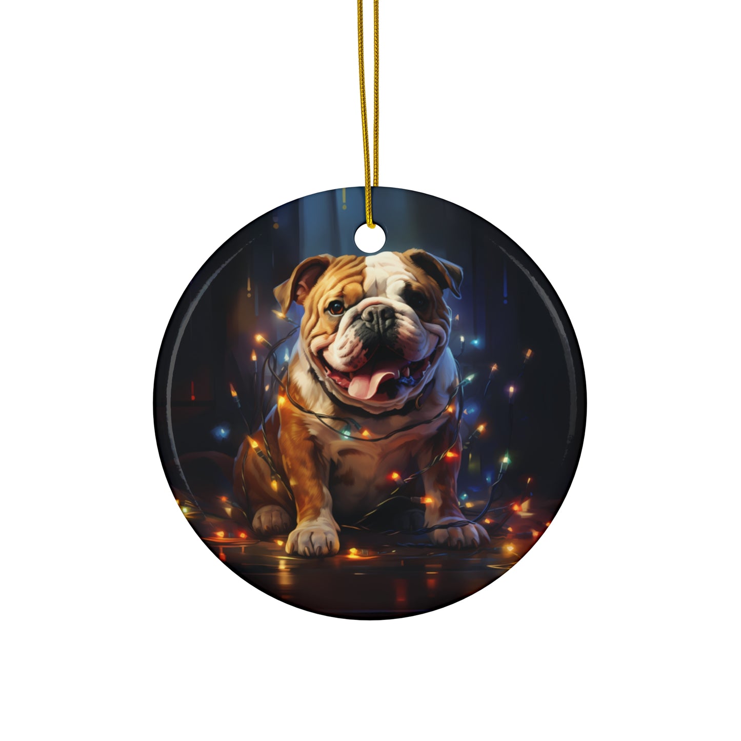 Ceramic Ornament - Xmas Dog With Lights       Item #6425283