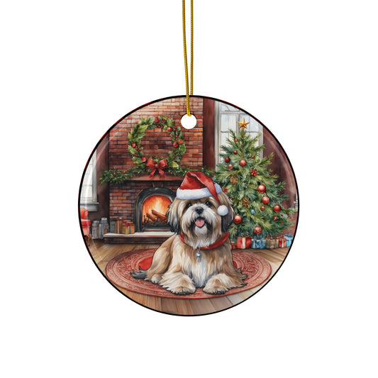 Ceramic Ornament - Lhasa Apso Christmas Dog       Item #8966134