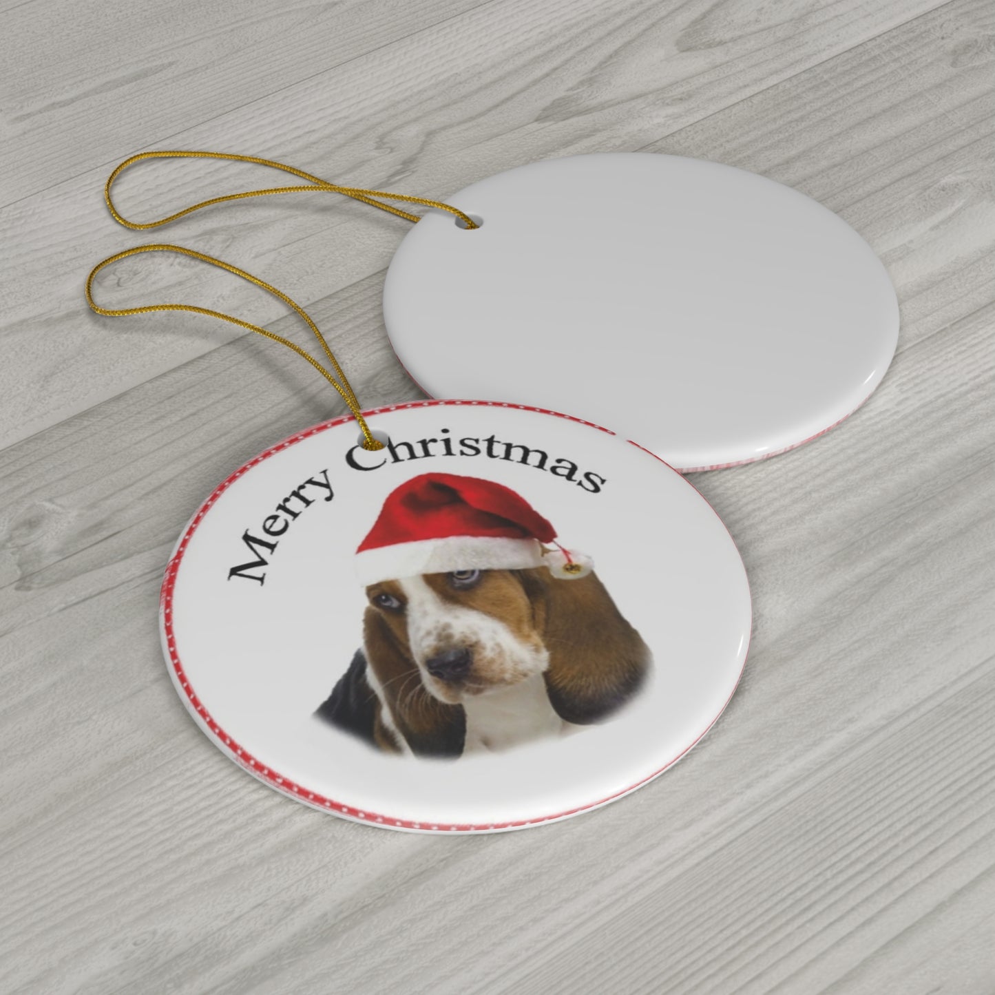 Ceramic Ornament - Merry Christmas Dog     Item #60548