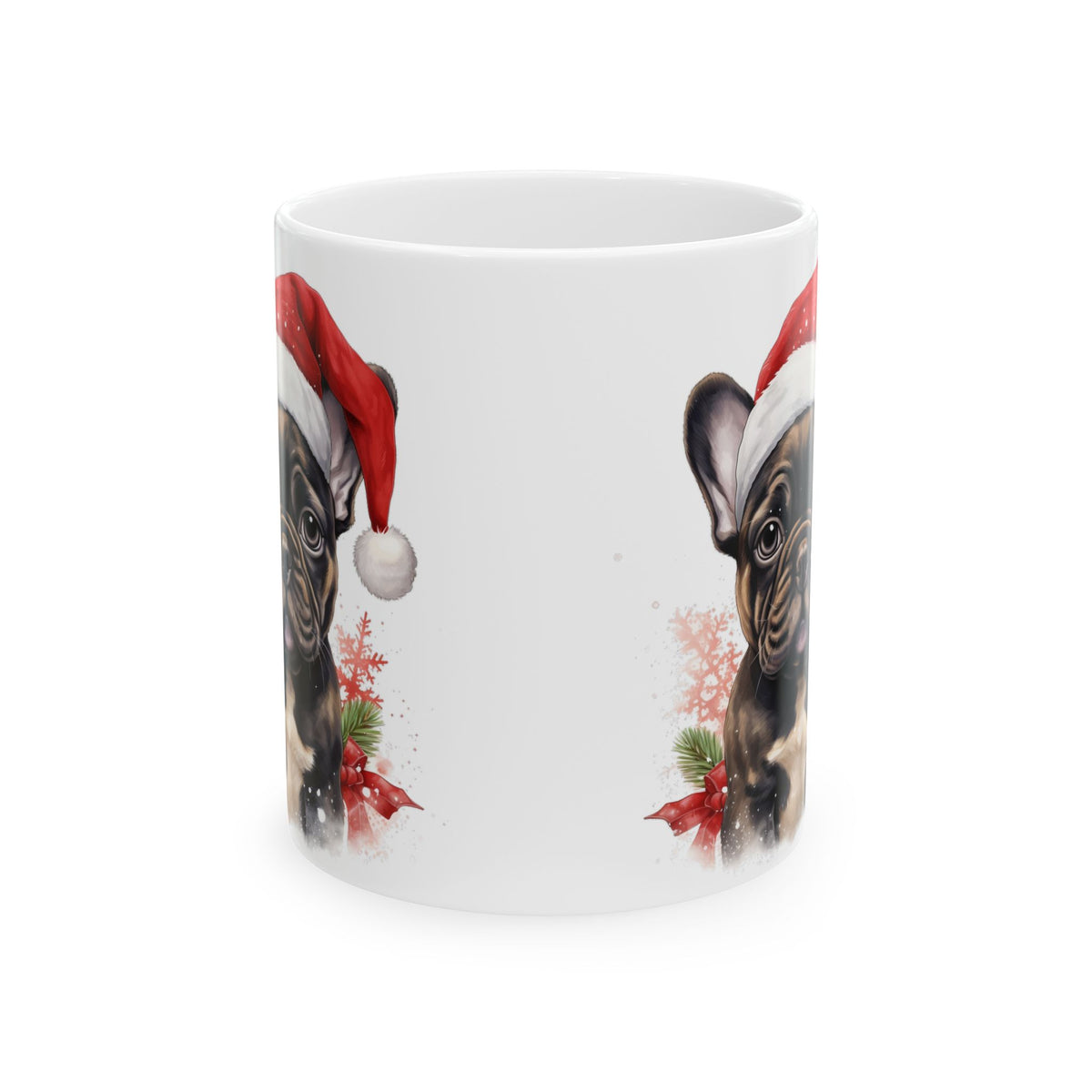 Festive Christmas Puppy With Santa Hat Holiday Mug 11oz  Item #738602