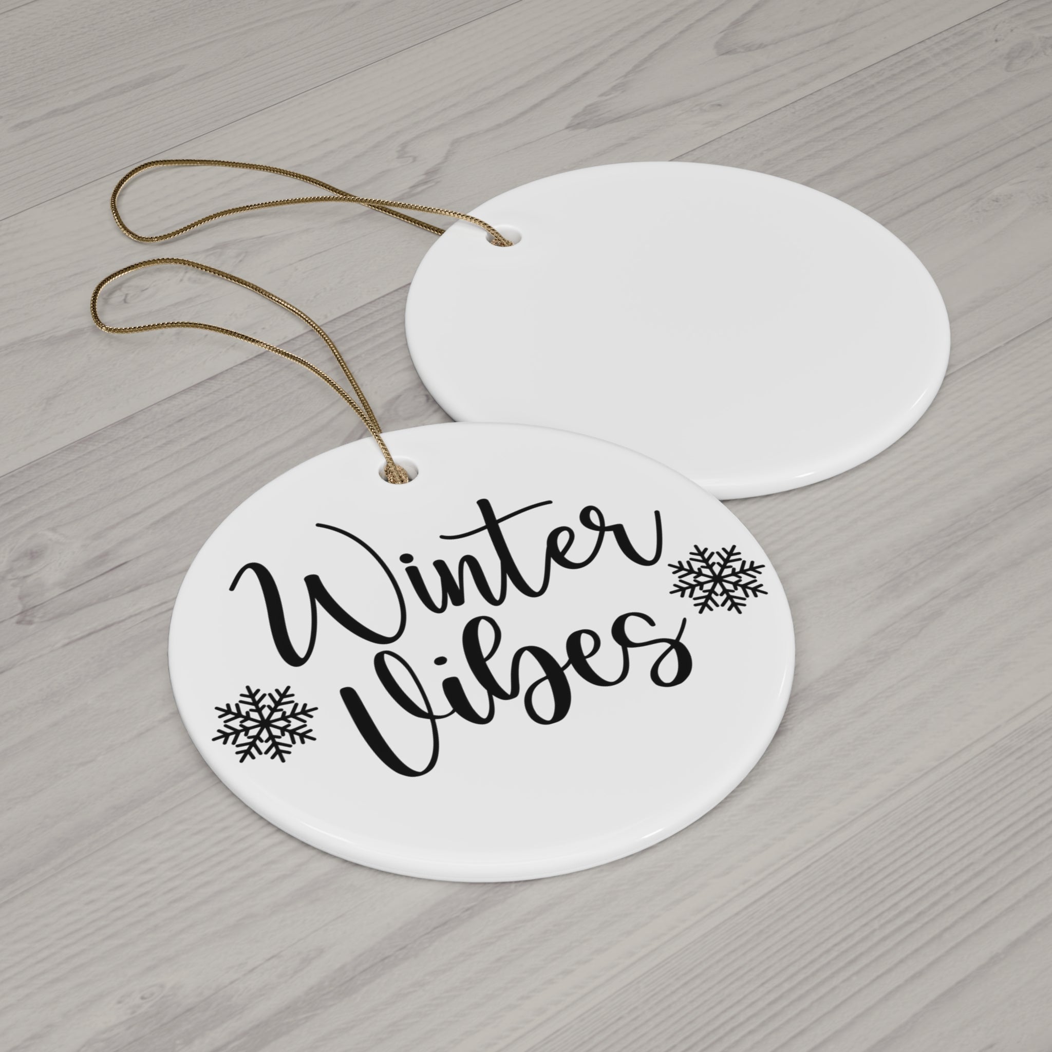 Winter Vibes Ceramic Disc Ornament              Item #4684781