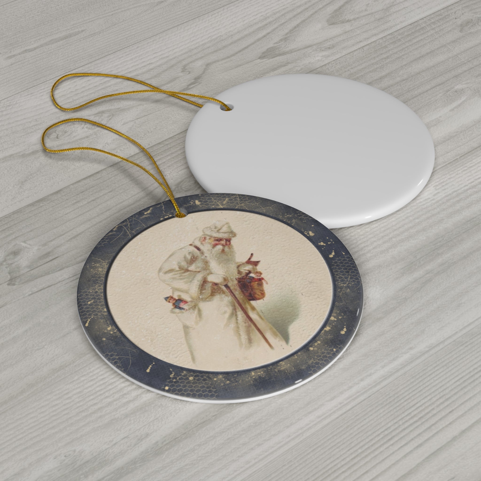 Santa Ceramic Disc Ornament       Item #5838326