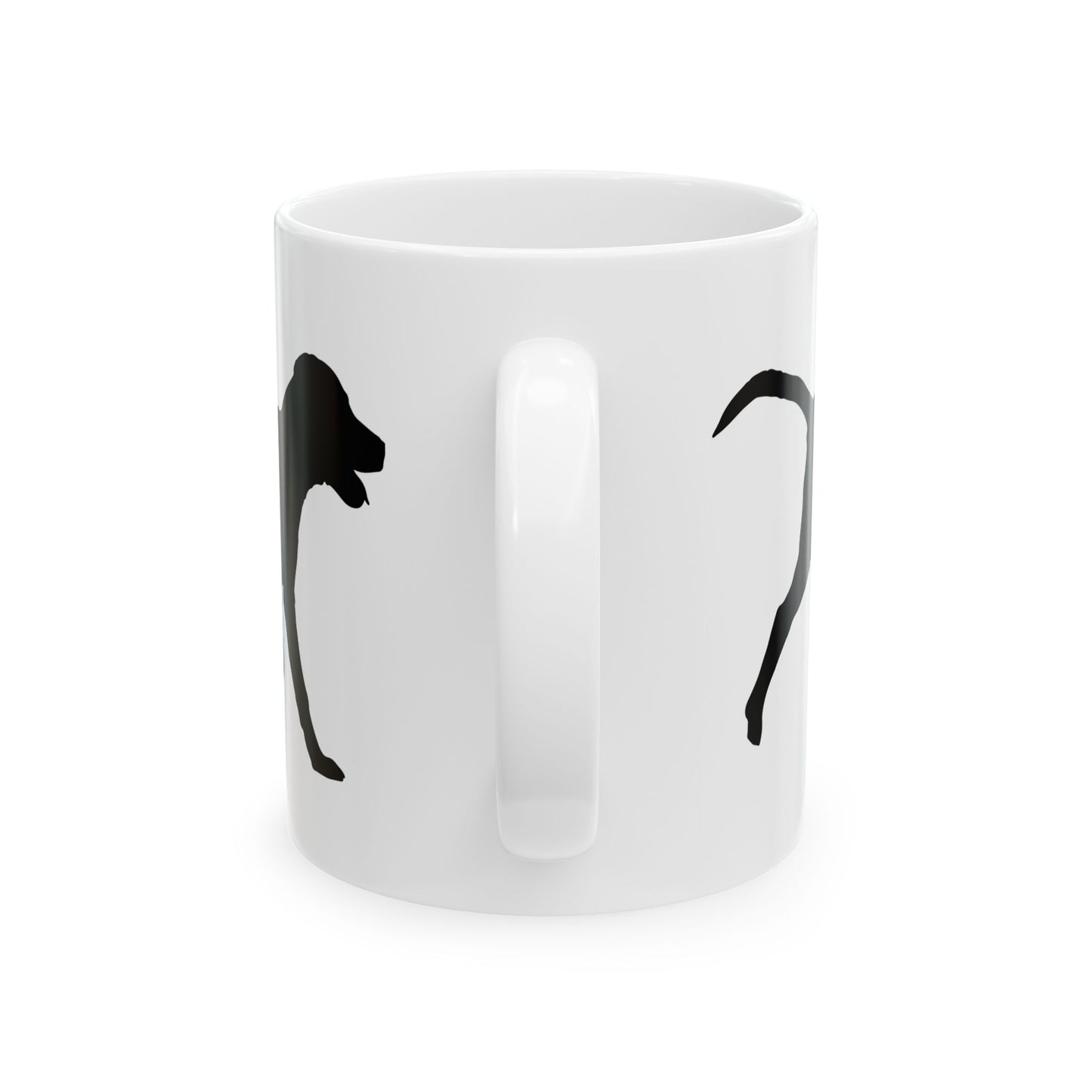Labrador Dog Silhouette Ceramic Mug – Black Puppy Wraparound Coffee Cup for Dog Lovers 11oz  Item#276323