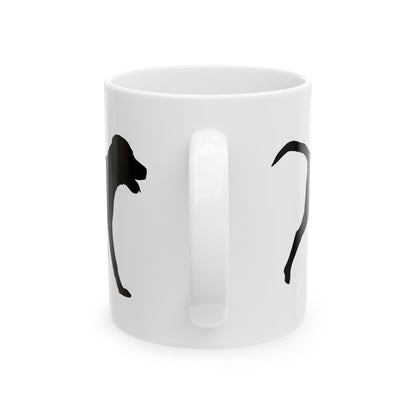 Labrador Dog Silhouette Ceramic Mug – Black Puppy Wraparound Coffee Cup for Dog Lovers 11oz  Item#276323