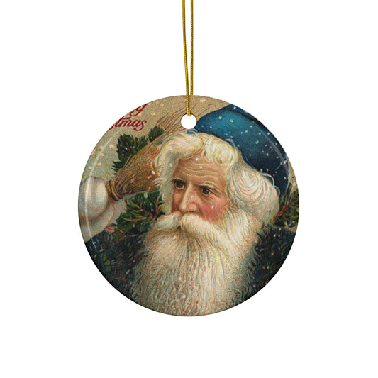 Santa Ceramic Disc Ornament        Item #6449942