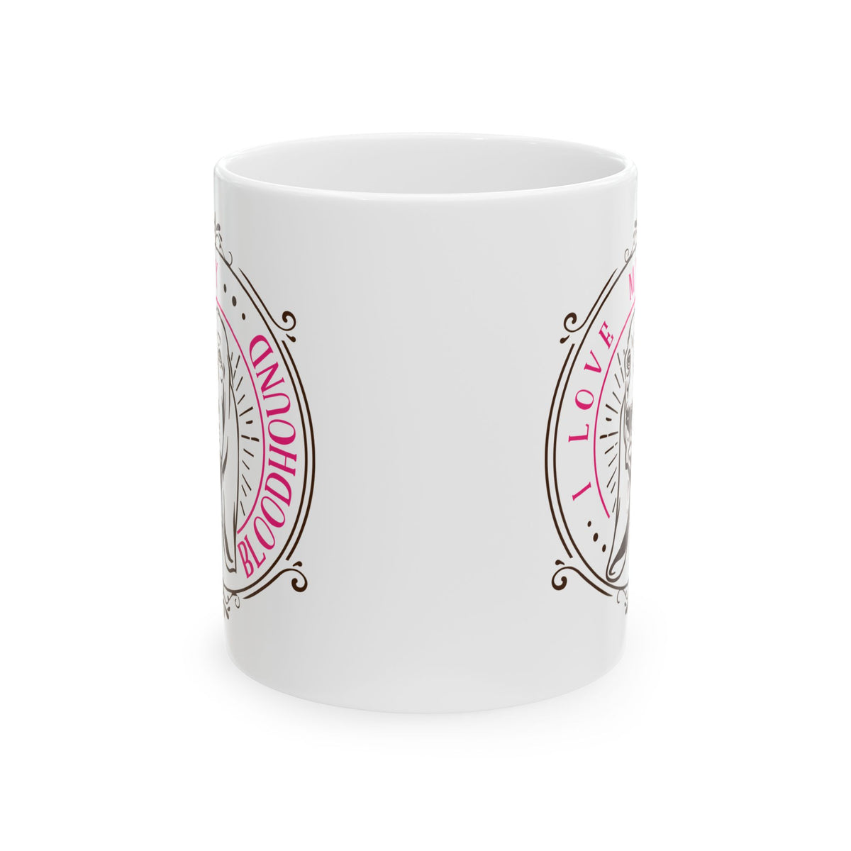 I Love My Bloodhound Dog Ceramic Mug — Cute Coffee Cup 11oz    Item #9801
