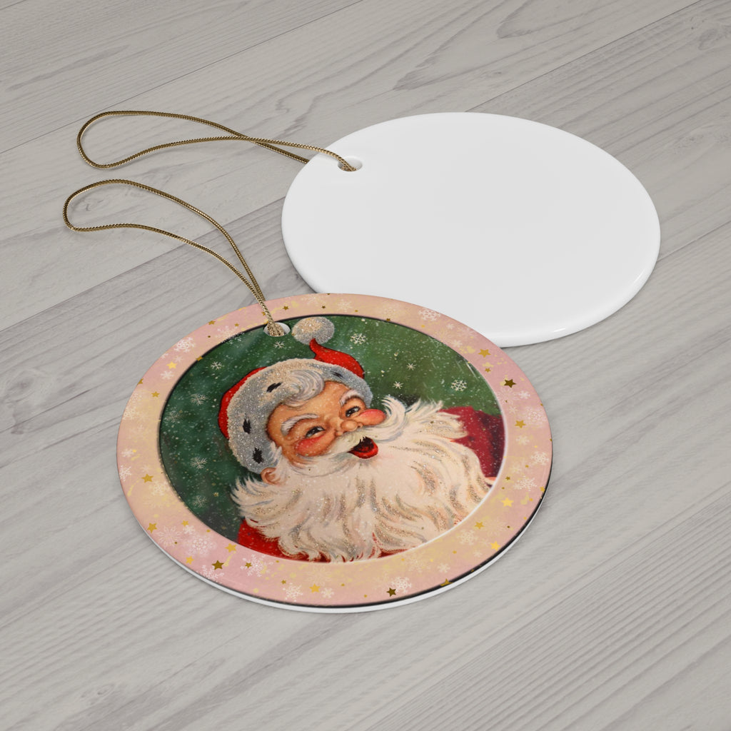 Santa Ceramic Disc Ornament     Item #3054059 - Buckshot's Bargain Barn