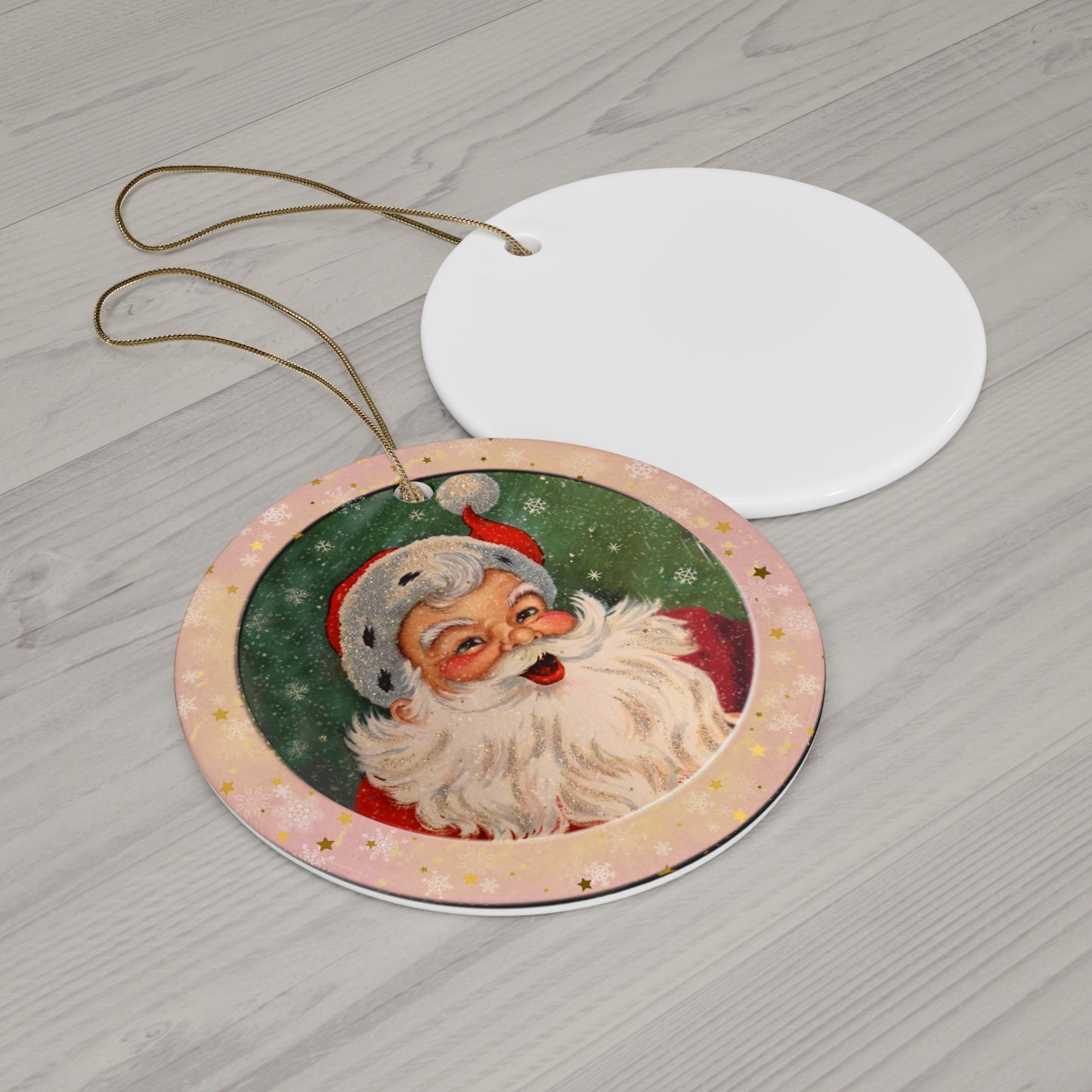 Santa Ceramic Disc Ornament     Item #3054059