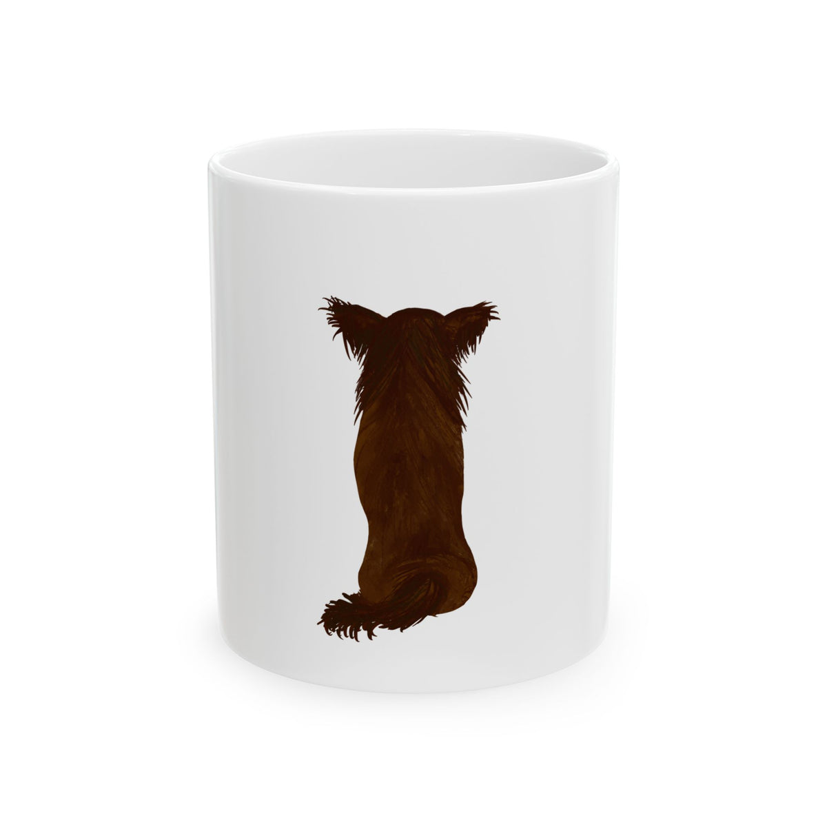 Brown Dog Silhouette Mug – Back View Ceramic Coffee Cup 11oz    Item #10019