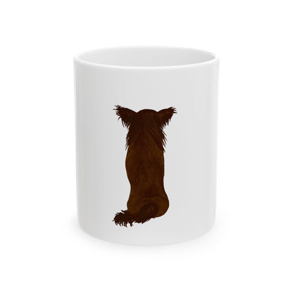 Brown Dog Silhouette Mug – Back View Ceramic Coffee Cup 11oz    Item #10019