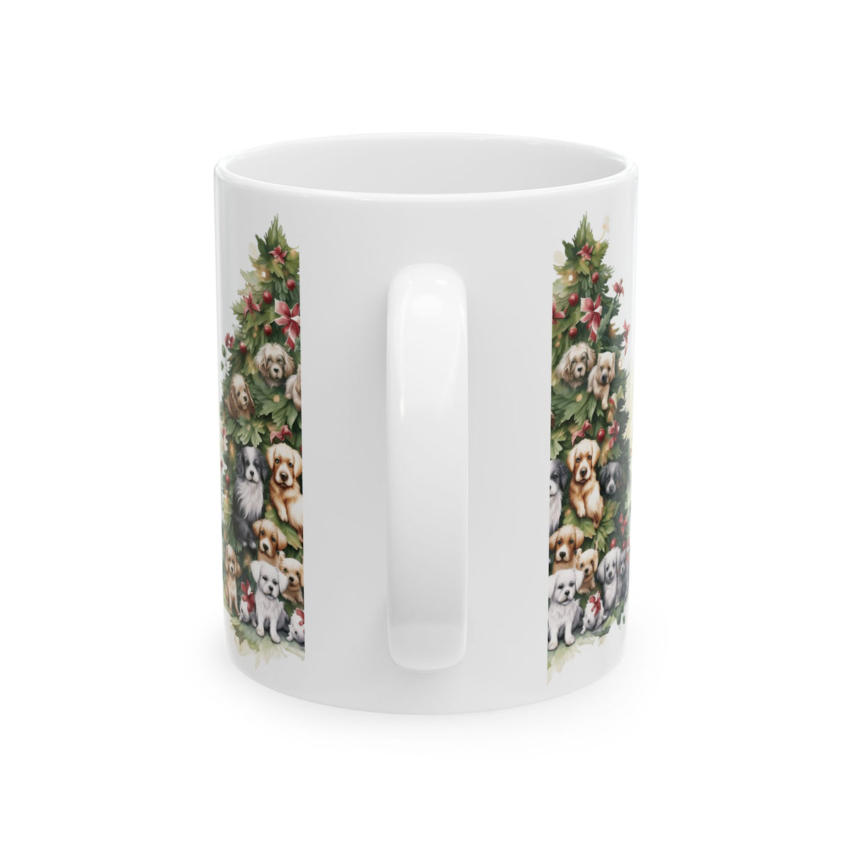 Christmas Dog Tree Ceramic Mug — Holiday Puppy Coffee Cup 11oz  Item #215197