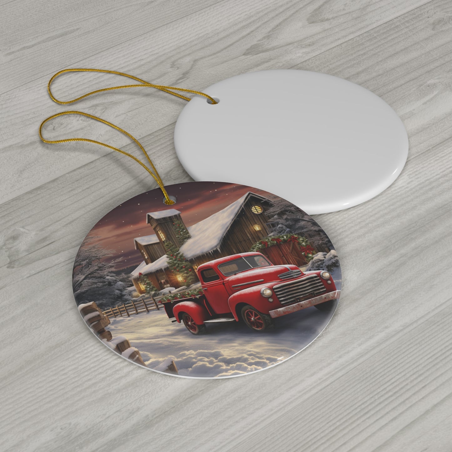 Ceramic Ornament - Country Christmas Truck    Item #4887498