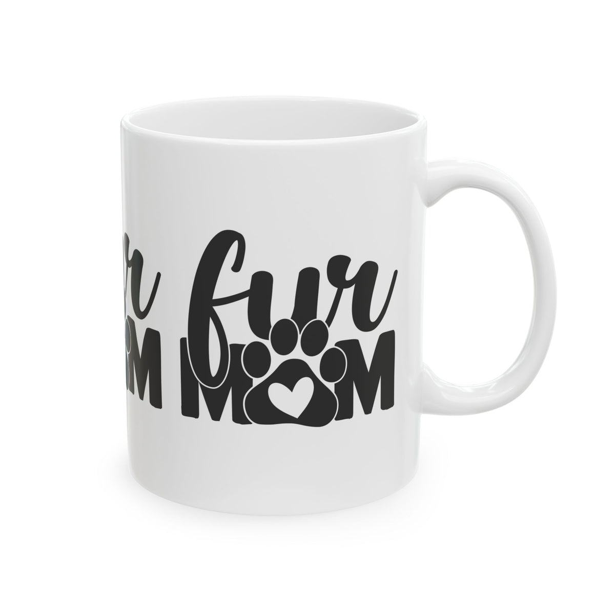 Fur Mom Ceramic Mug — Cute Paw Print Coffee Cup for Dog & Cat Lovers 11oz  Item #673139