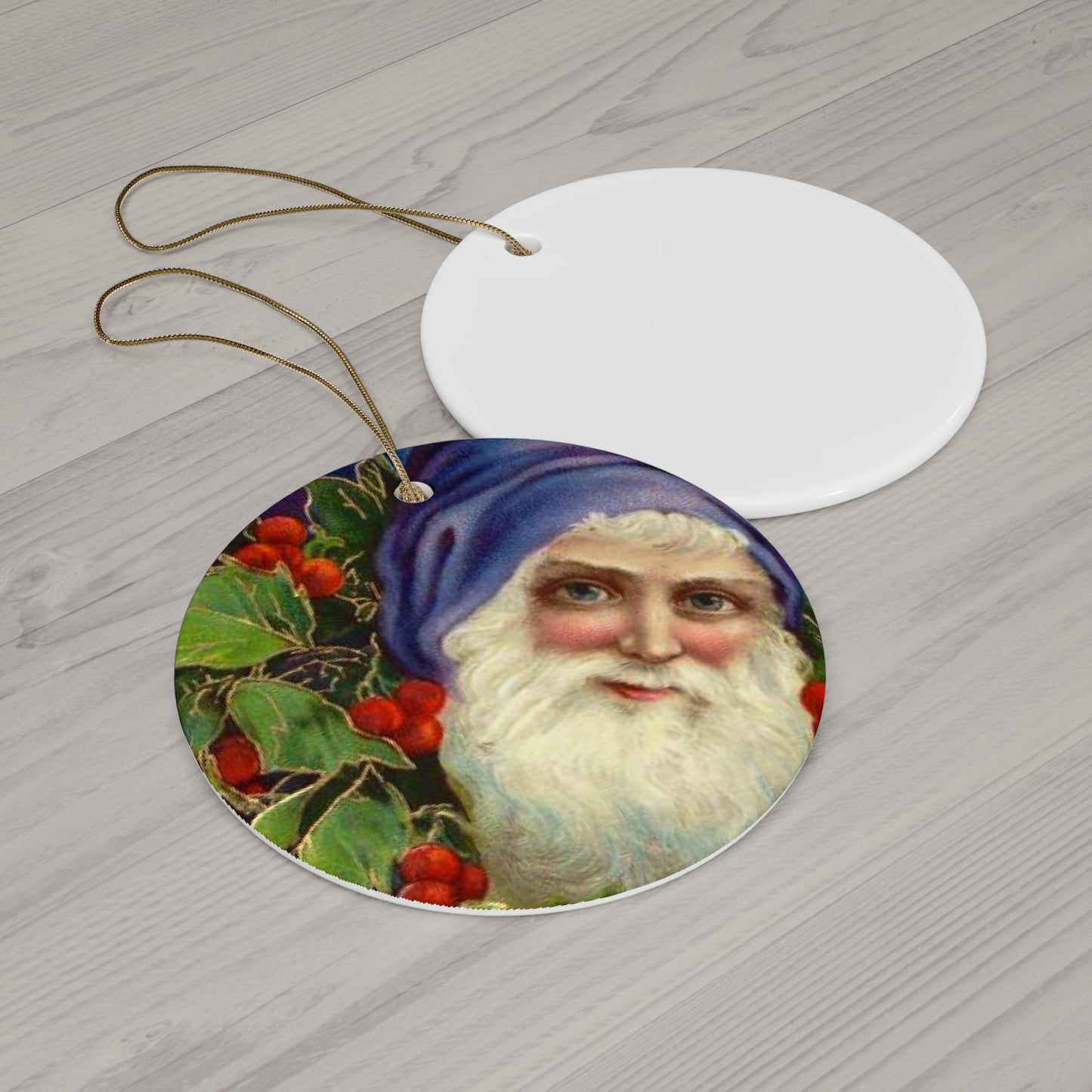 Santa Ceramic Disc Ornament           Item #1137795