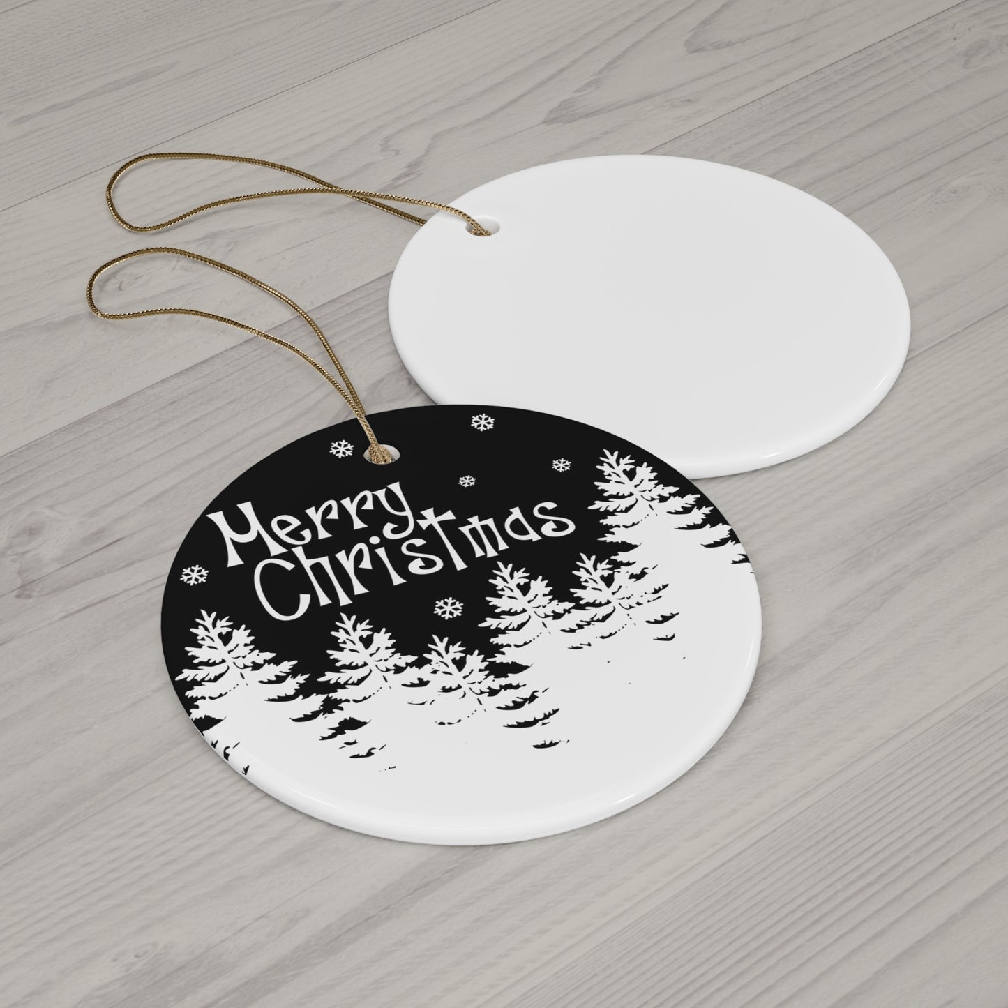 Merry Christmas Ceramic Disc Ornament       Item #489307