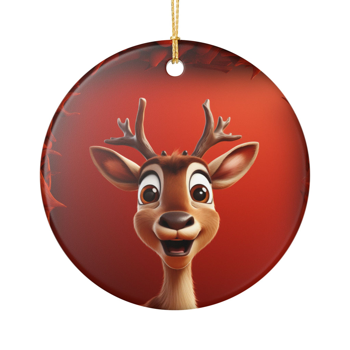 Cheerful Reindeer Christmas Ornament   Item #523417