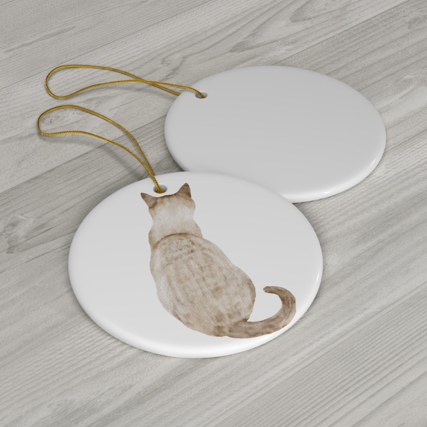 Cat Ceramic Disc Ornament        Item #3635111