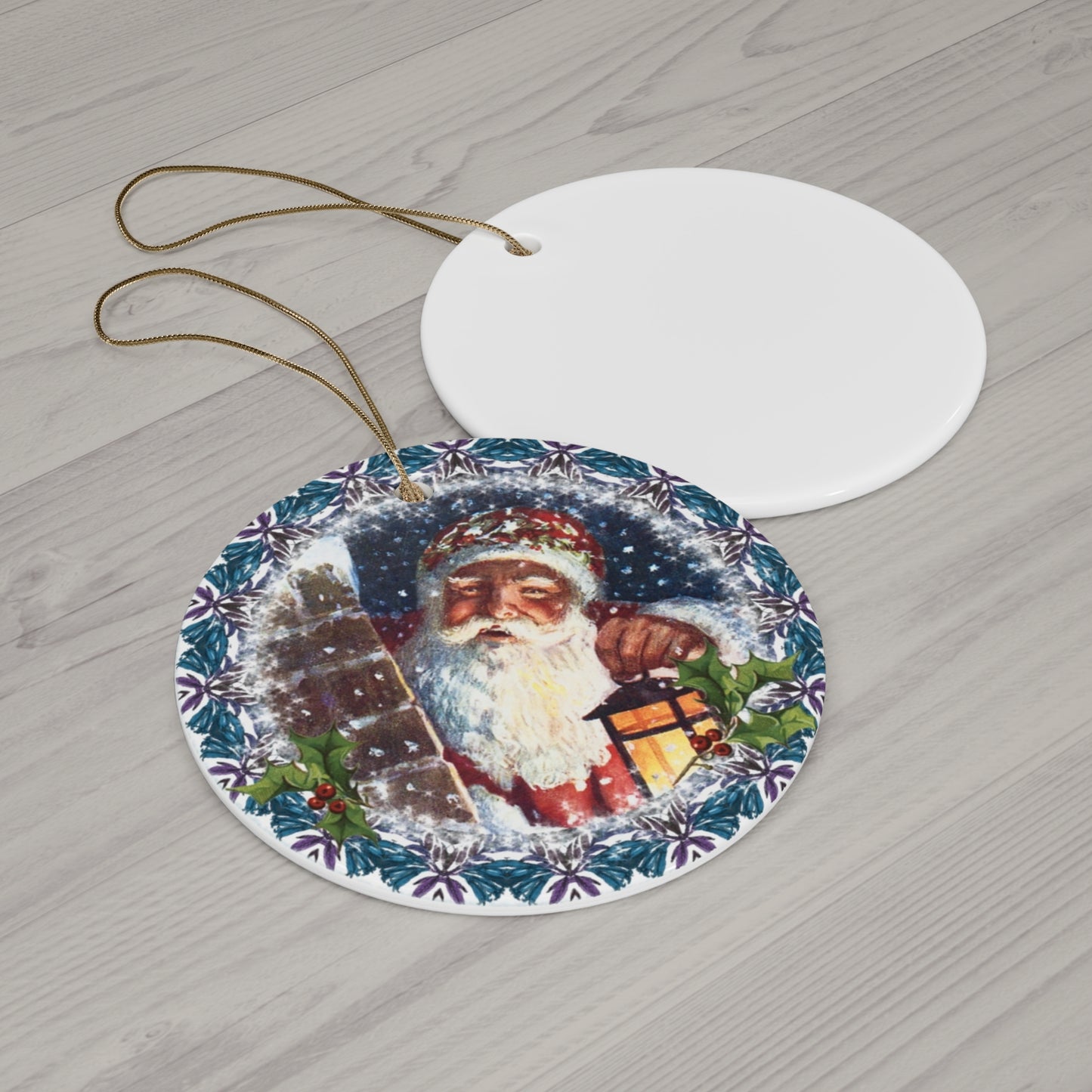 Santa Ceramic Disc Ornament       Item #7594781