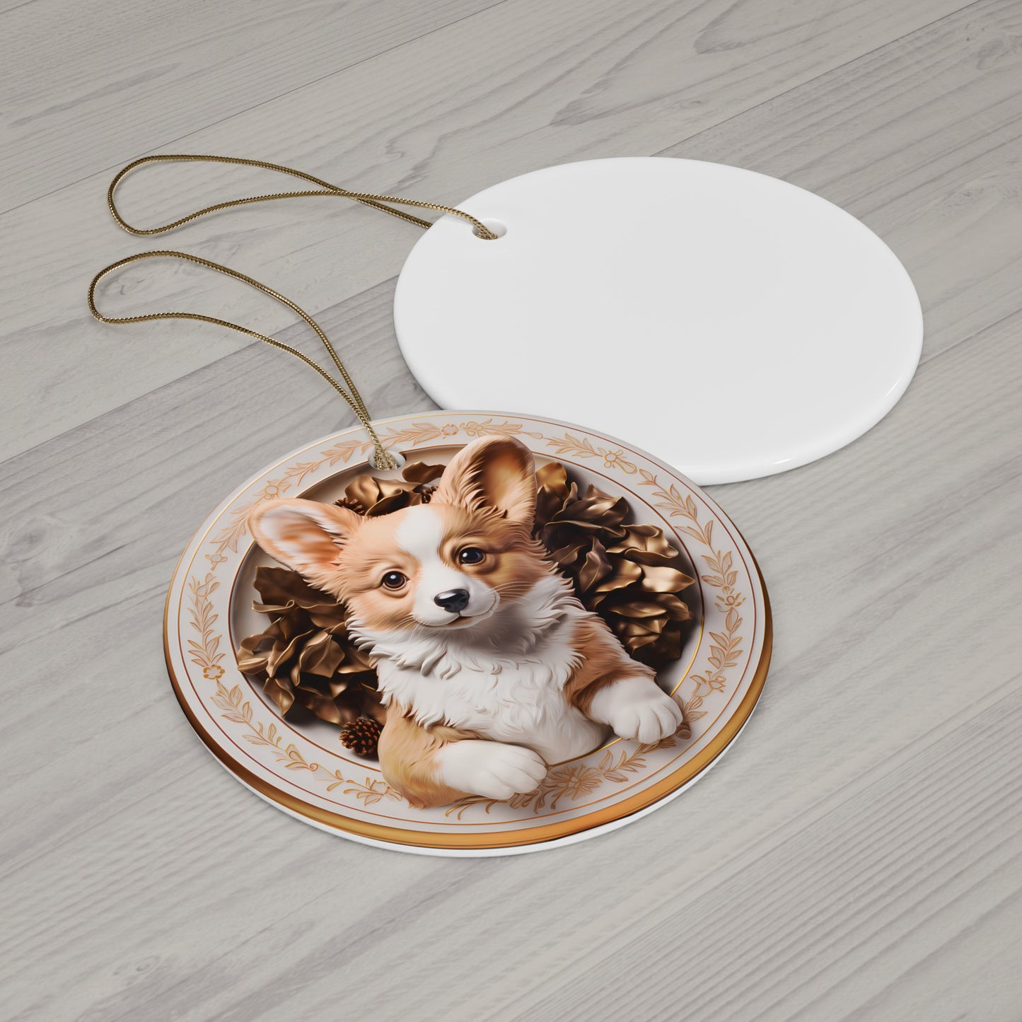 Dog Ceramic Disc Ornament                Item #3933131