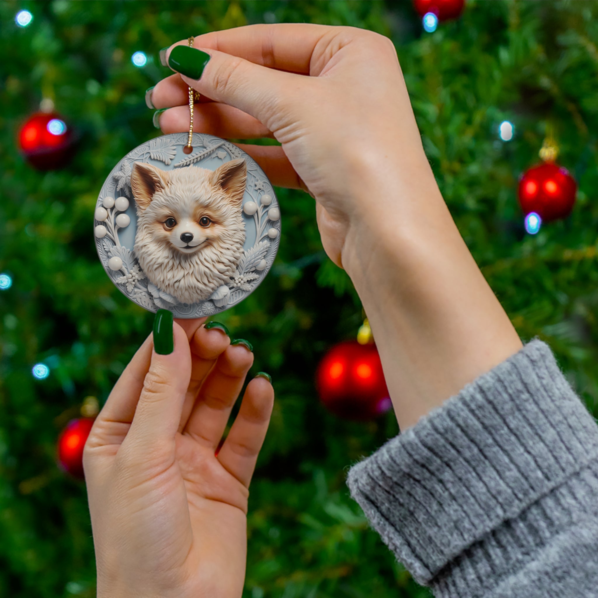 Dog Ceramic Disc Ornament         Item #3282047