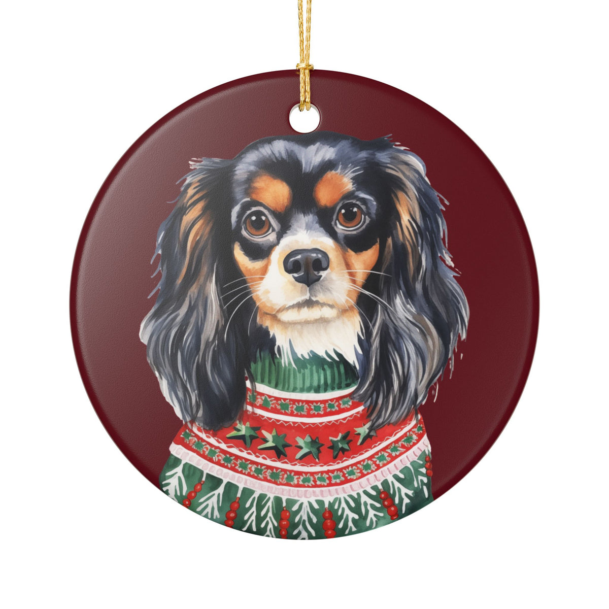 Christmas Cavalier King Charles Spaniel Ceramic Ornament   Item #484976