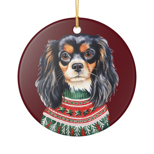 Christmas Cavalier King Charles Spaniel Ceramic Ornament   Item #484976