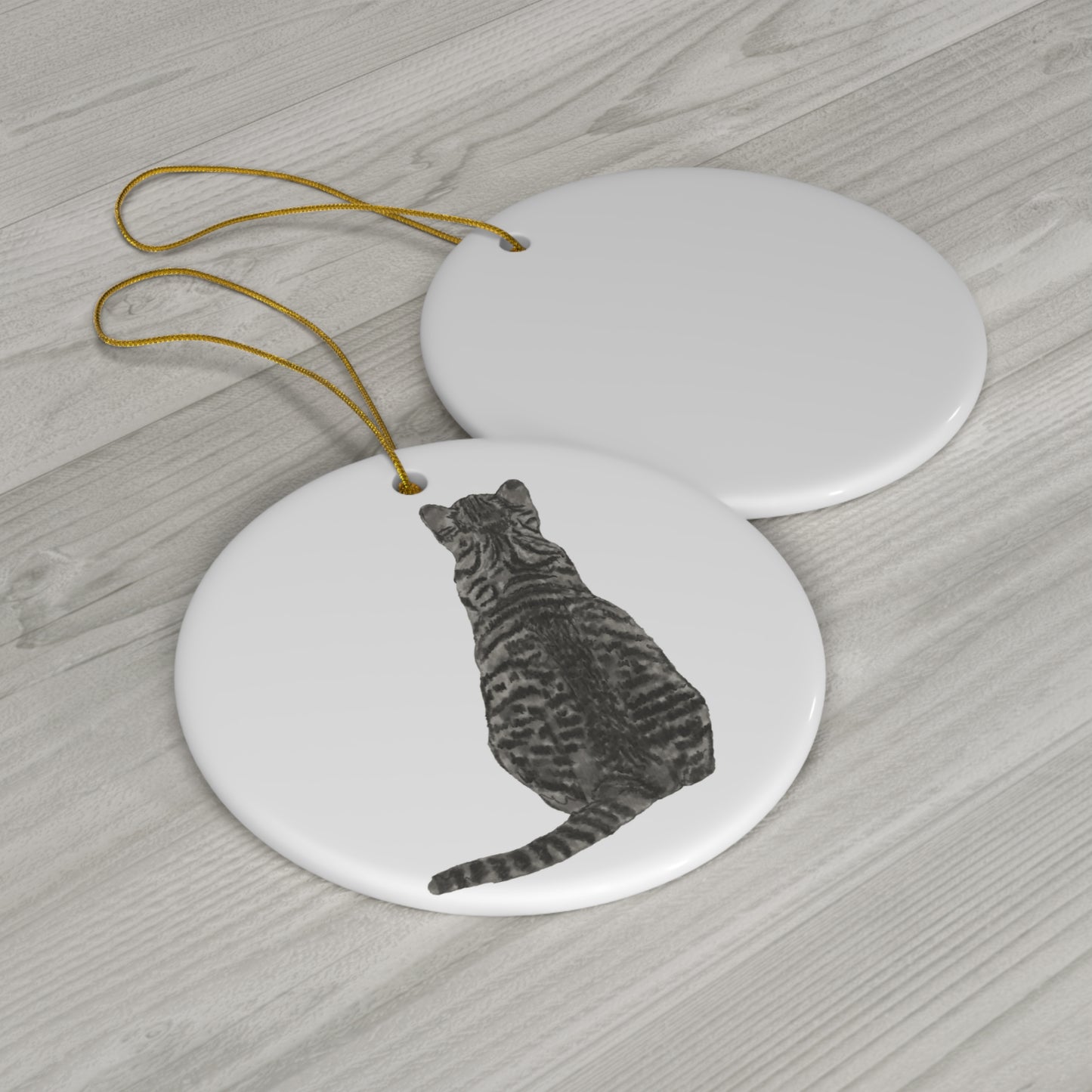 Cat Ceramic Disc Ornament          Item #3925651